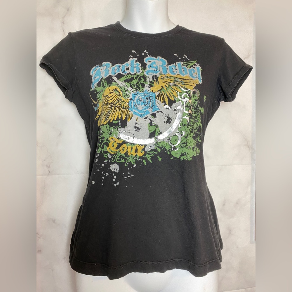 Vintage Rare Rue 21 Rock Rebel Tour T-shirt size XL